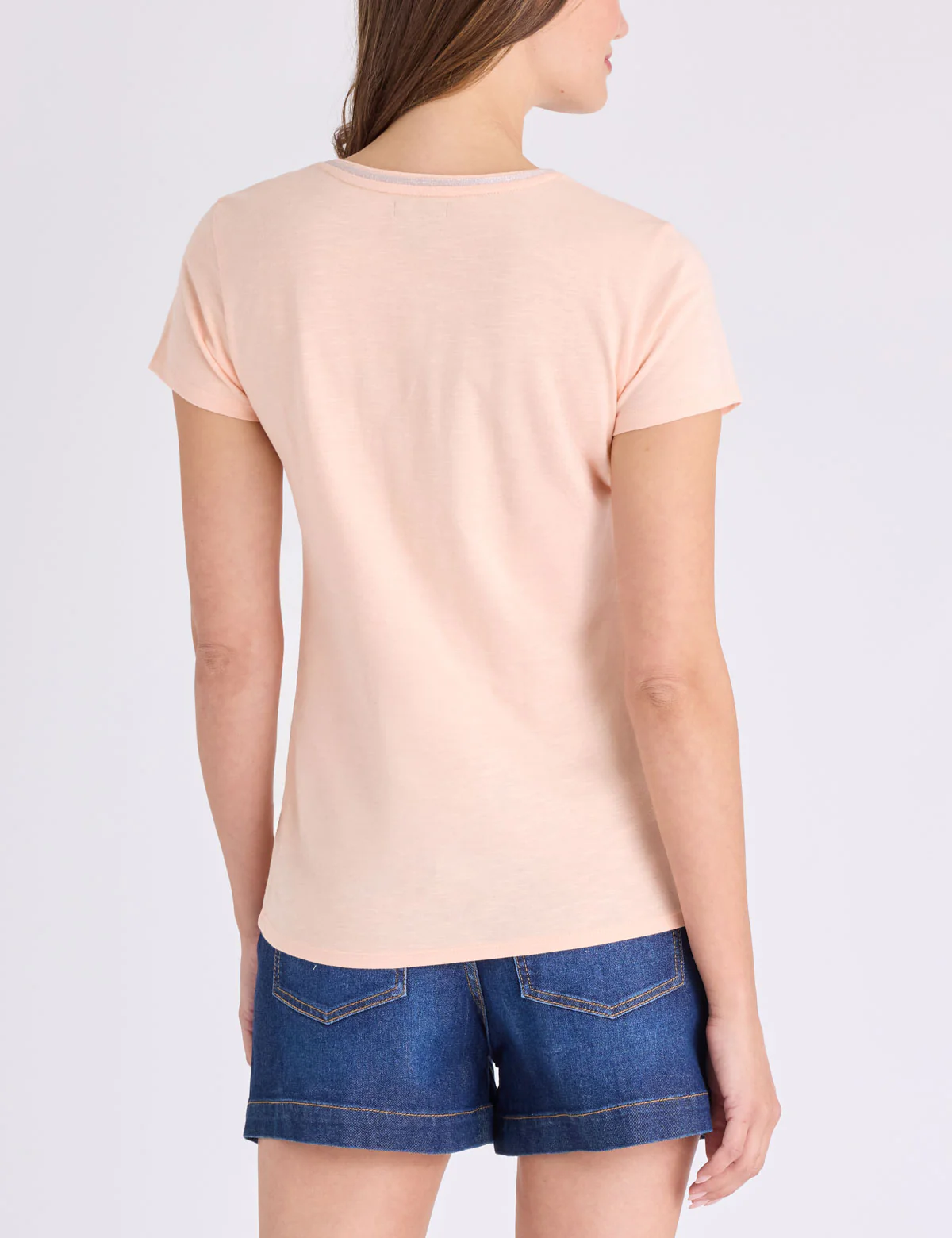 METALLIC TRIM V-NECK T-SHIRT - Image 8