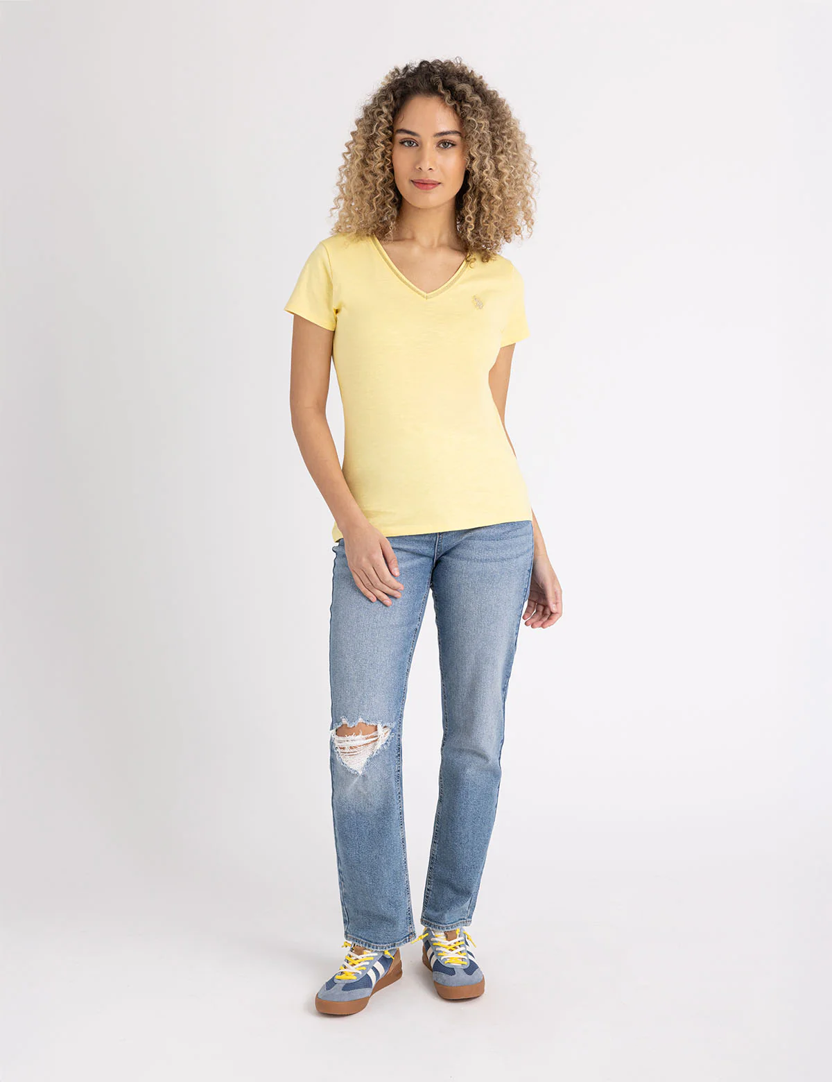 METALLIC TRIM V-NECK T-SHIRT - Image 4