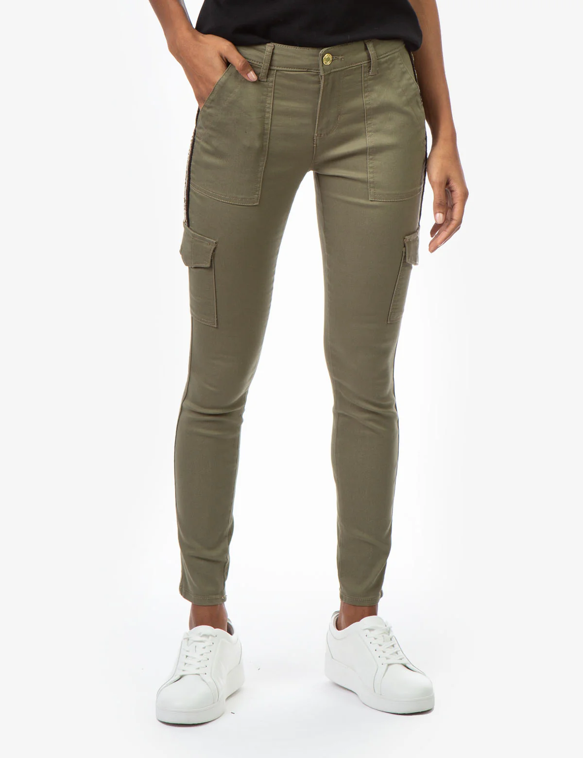 MID RISE BLING CARGO JEGGINGS