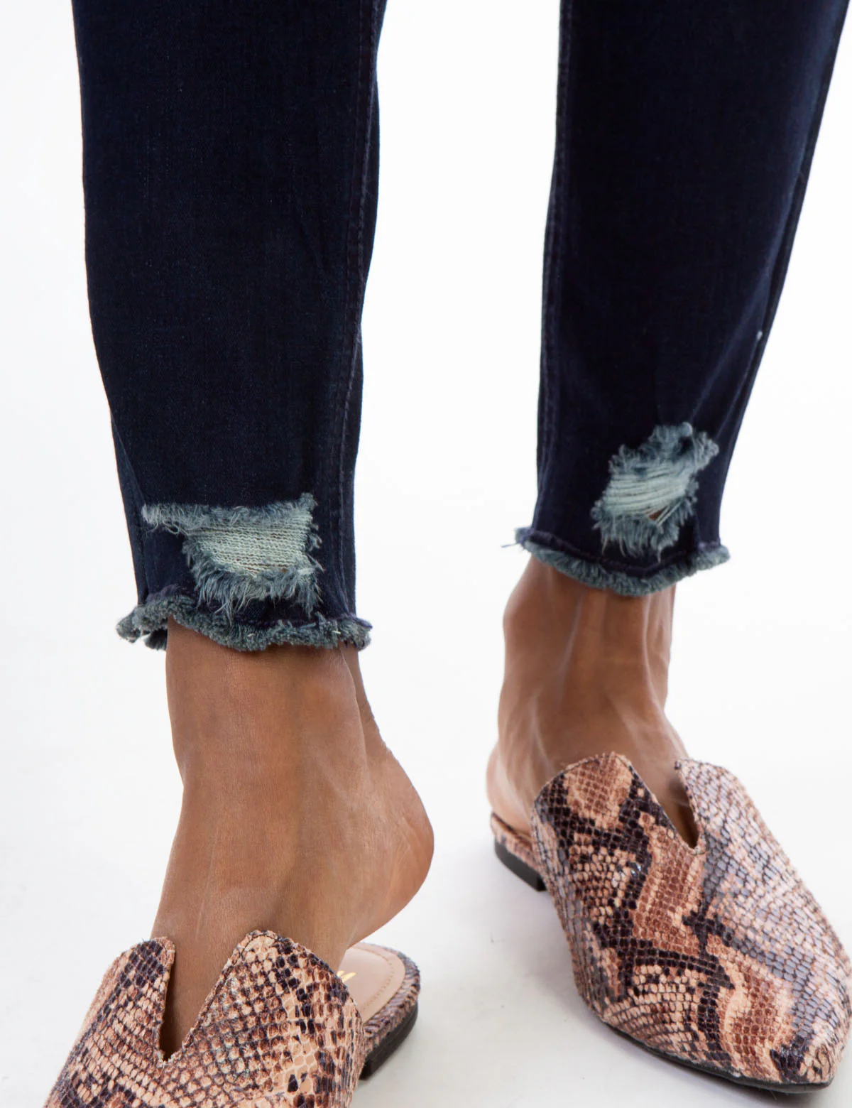 REPREVE® MID RISE DARK DESTRUCTUED JEANS - Image 6