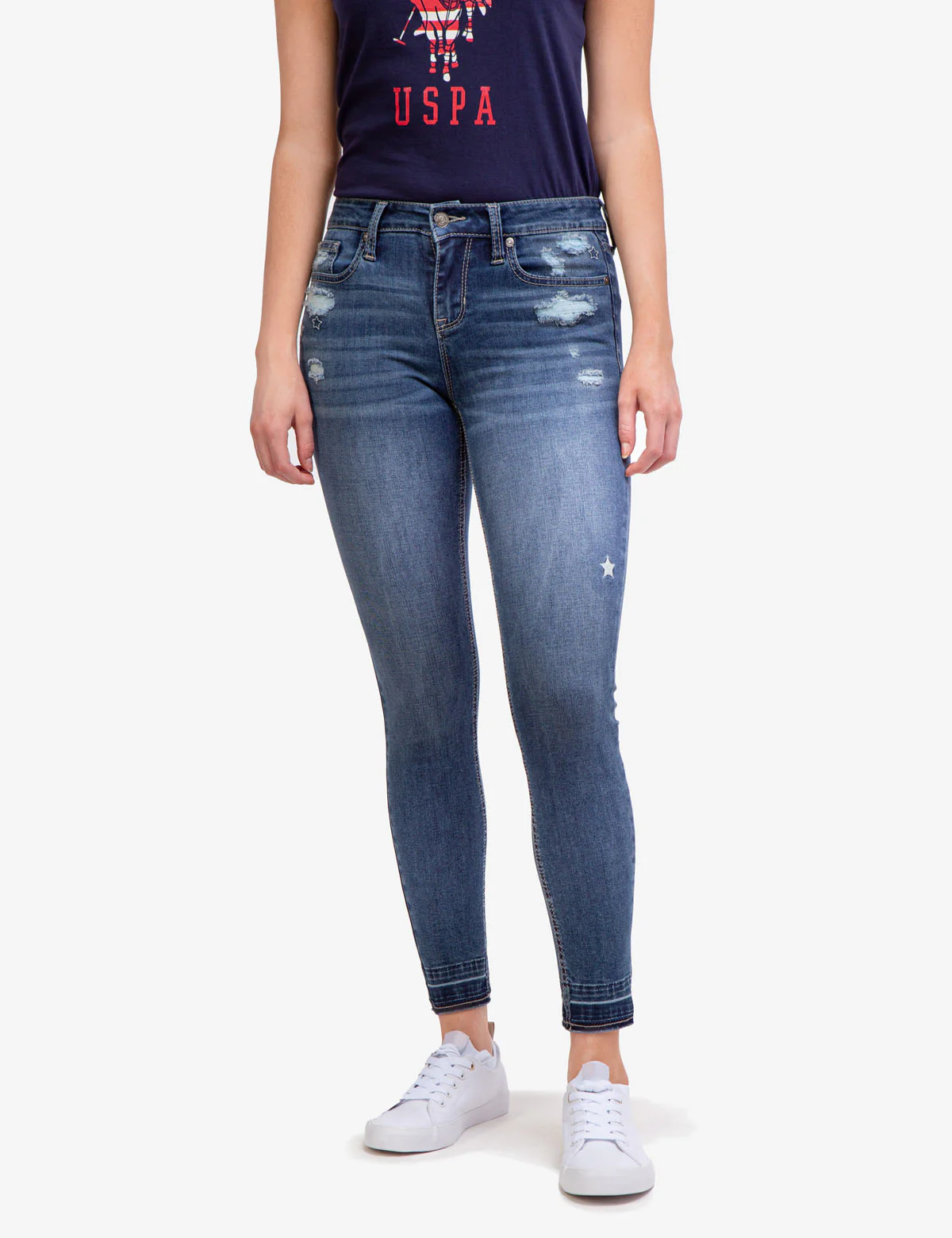 MID RISE DESTRUCTED JEGGINGS