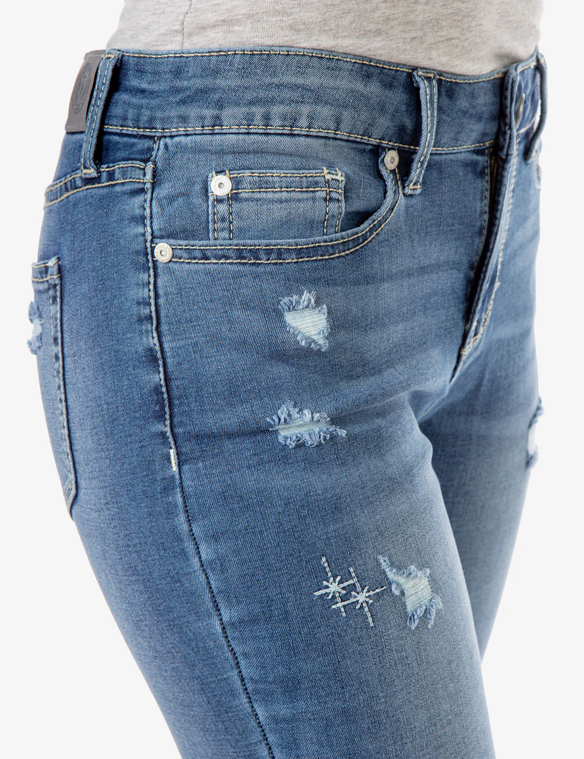REPREVE® MID RISE EMBELLISHED JEANS
