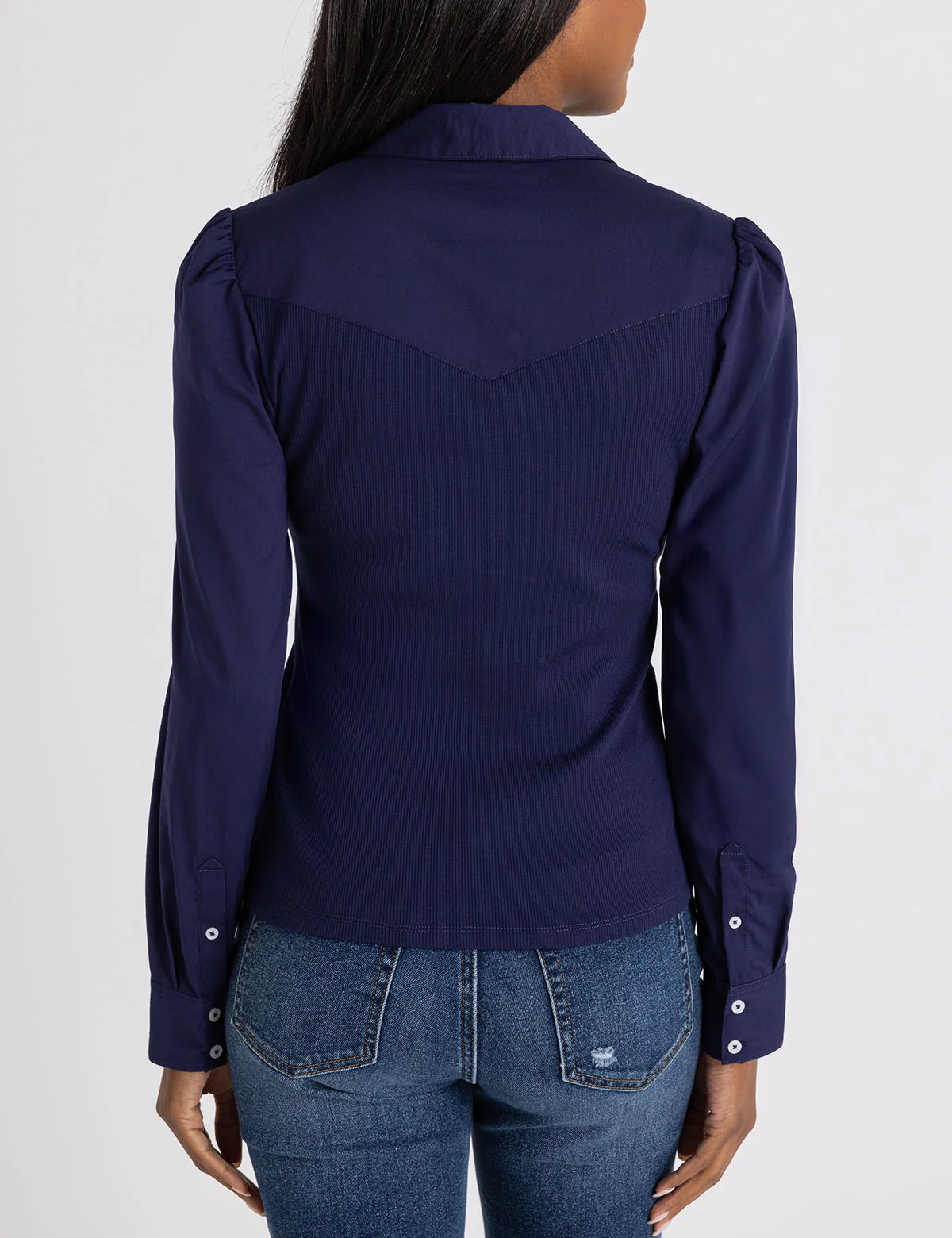 MIX MEDIA COLLAR POPOVER SHIRT - Image 4