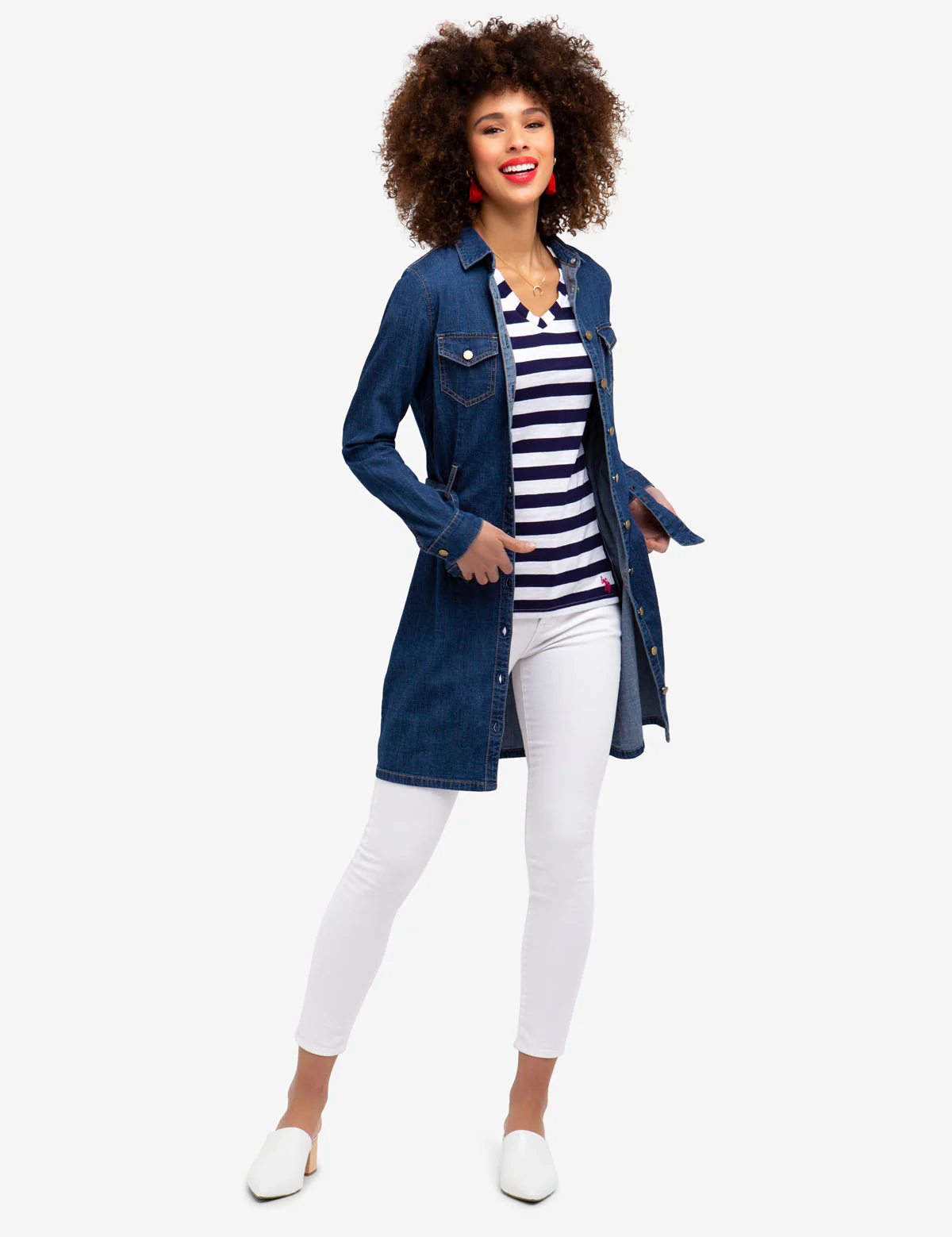 STRIPED V-NECK T-SHIRT - Image 2