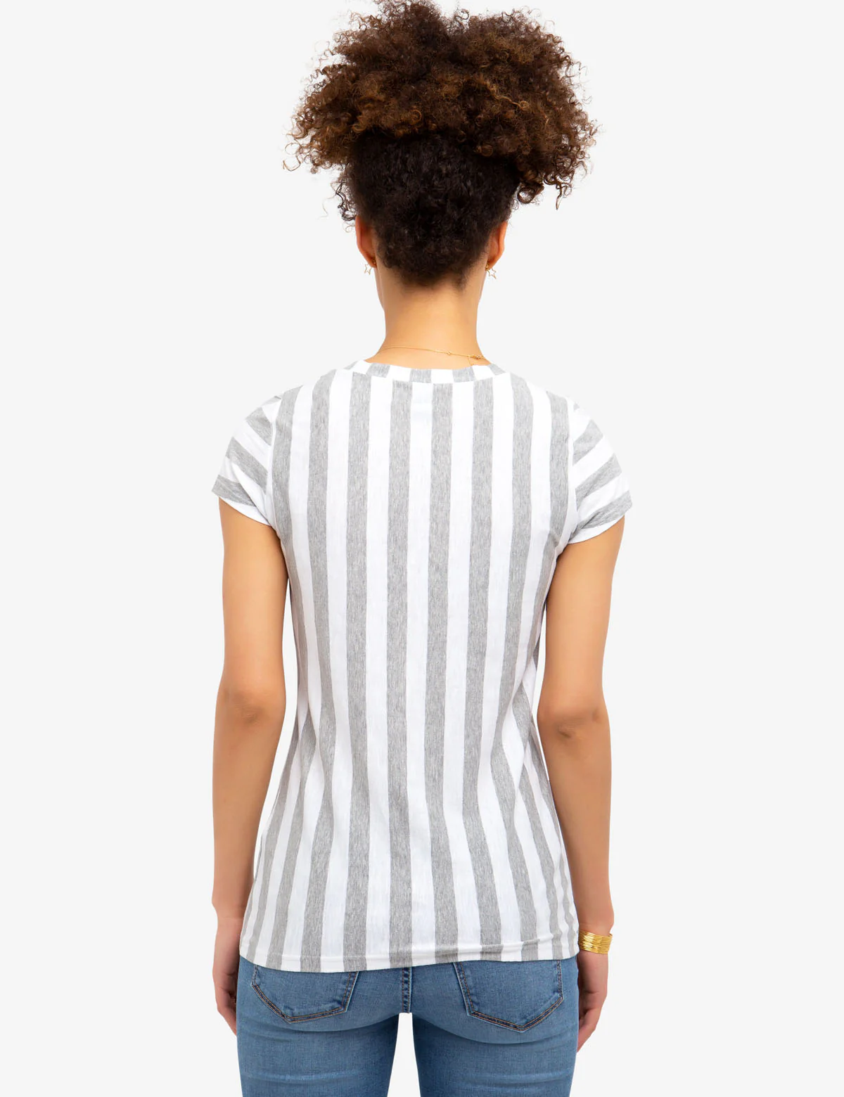 STRIPED V-NECK T-SHIRT - Image 8