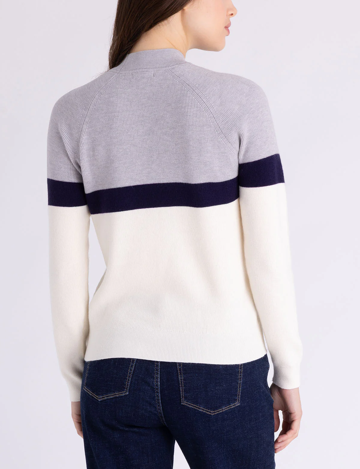 MOCK NECK COLORBLOCK CHEVRON SWEATER - Image 8