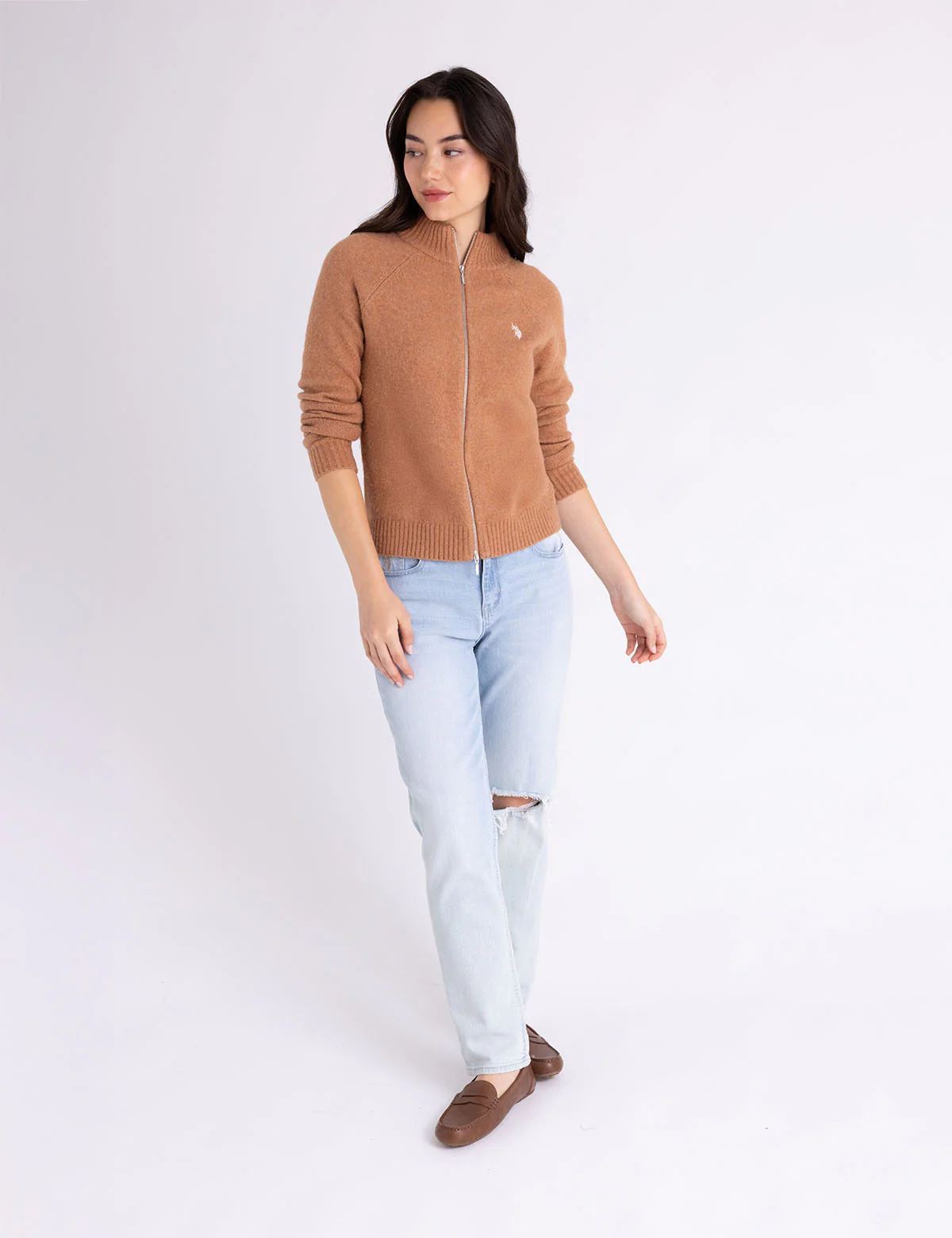 MOCK NECK FULL ZIP CARDIGAN - Image 4