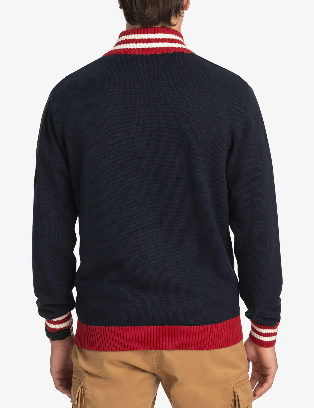 MOCK NECK FULL ZIP VARSITY SWEATER - Image 4