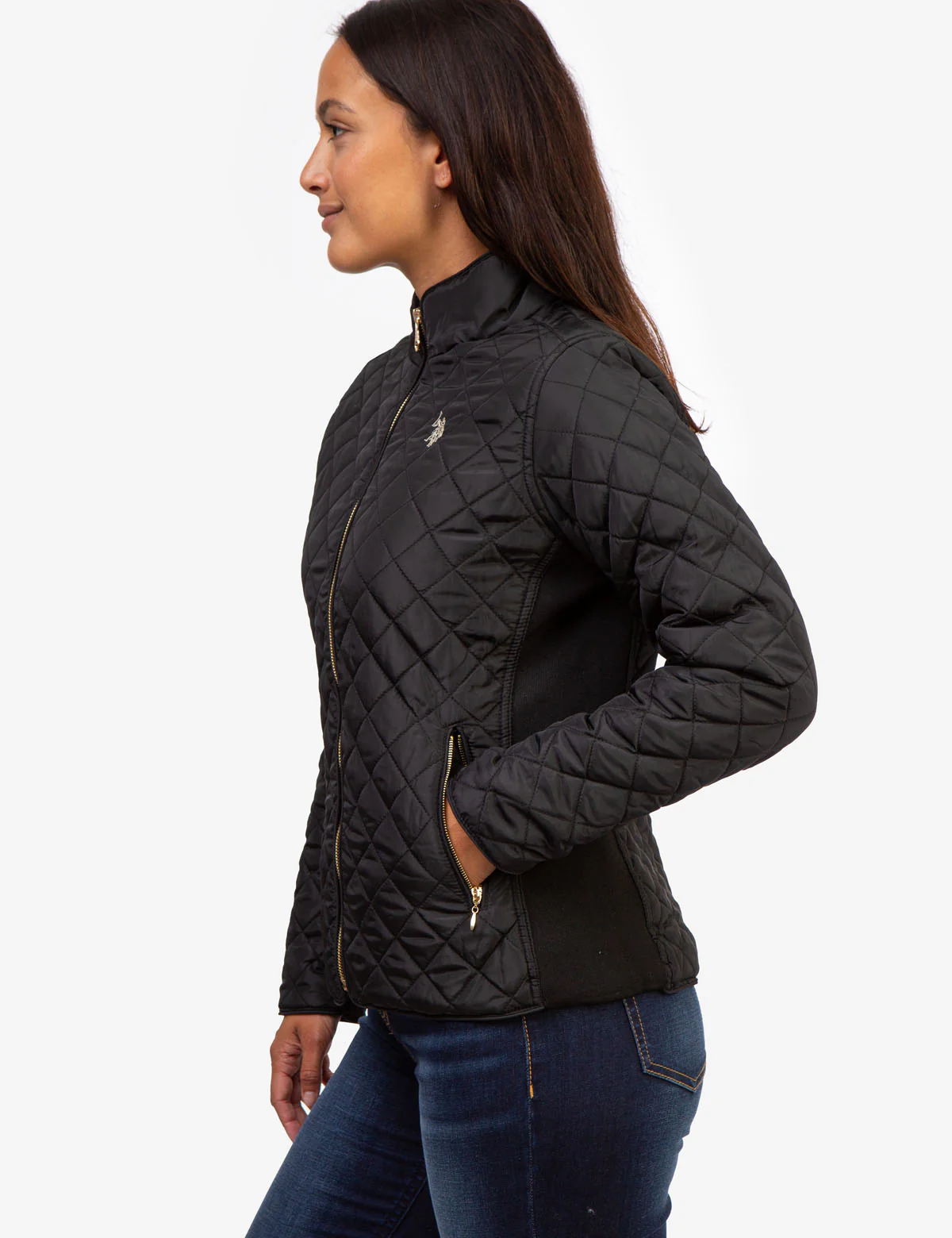 QUILTED SIDE KNIT MOTO JACKET - Image 11