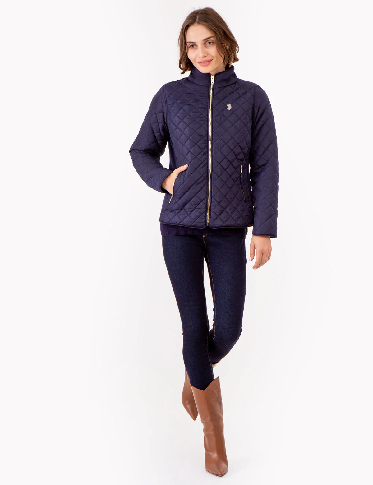QUILTED SIDE KNIT MOTO JACKET - Image 2