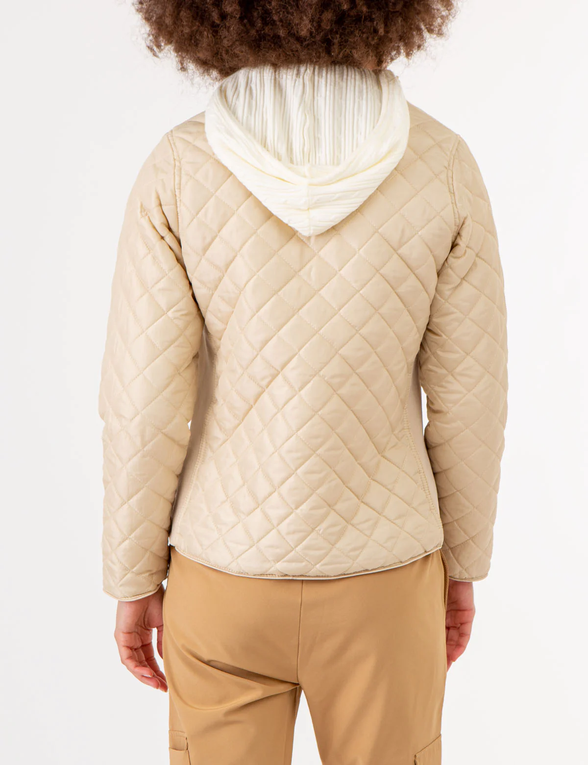 QUILTED SIDE KNIT MOTO JACKET - Image 8