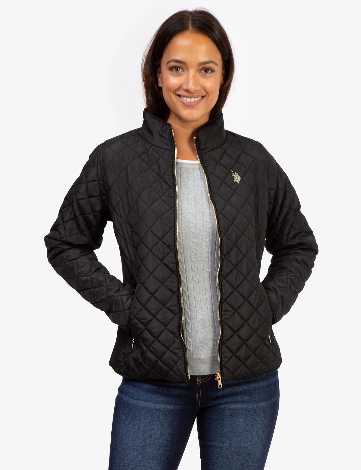 QUILTED SIDE KNIT MOTO JACKET - Image 9