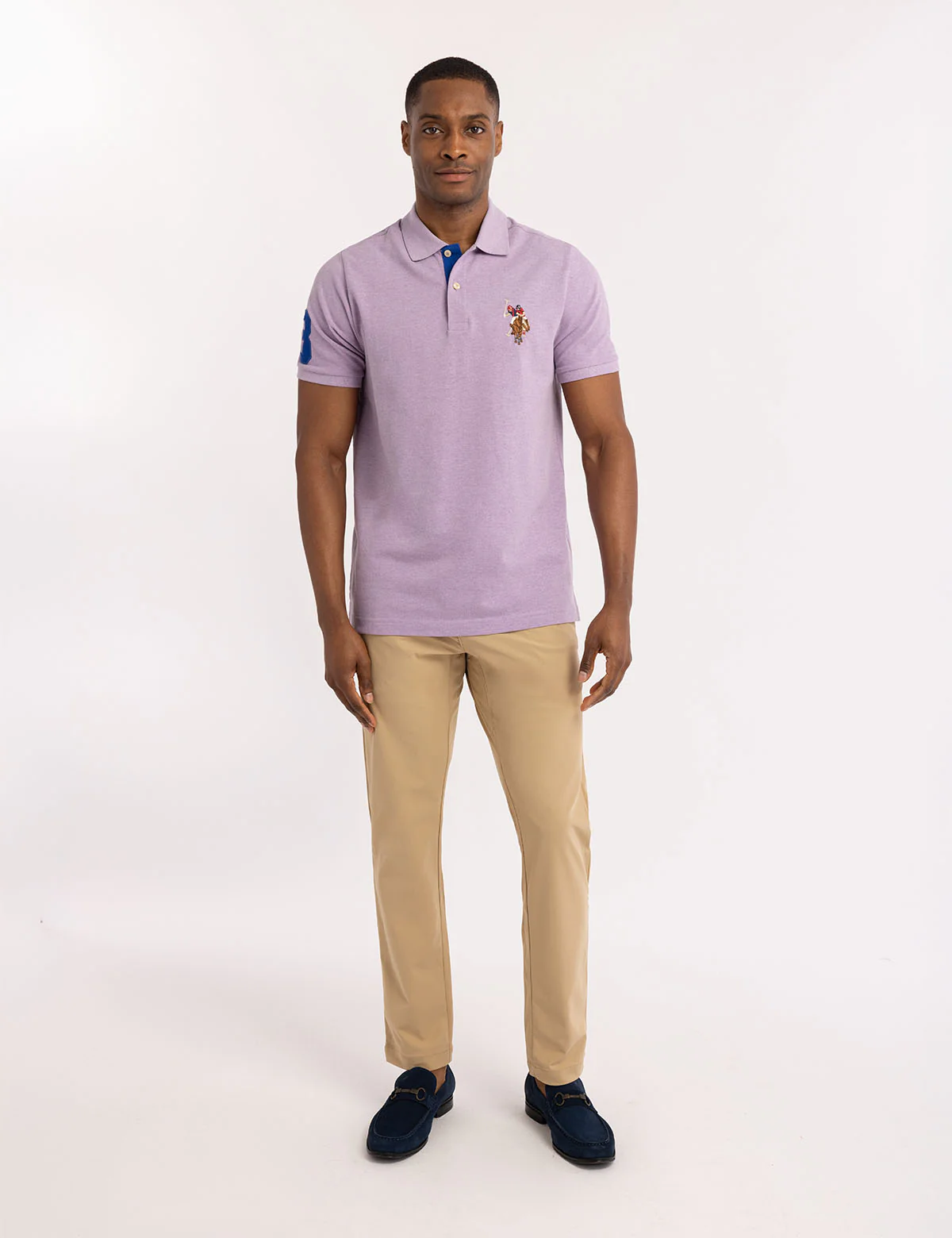 MULTI COLOR BIG LOGO SOLID POLO SHIRT - Image 3