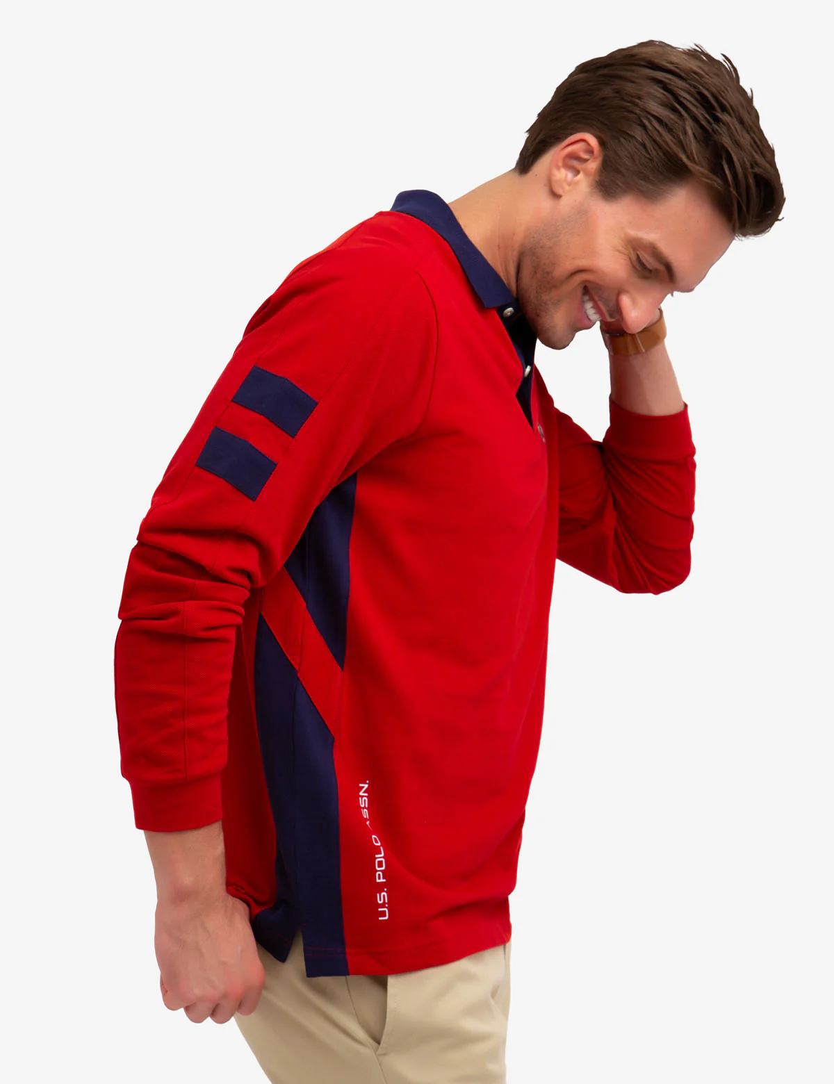 SIDE STRIPE LONG SLEEVE POLO SHIRT - Image 7