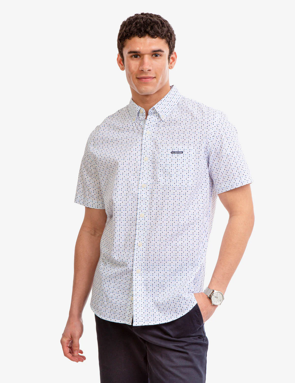 MULTI DOT SLUB POPLIN SHIRT