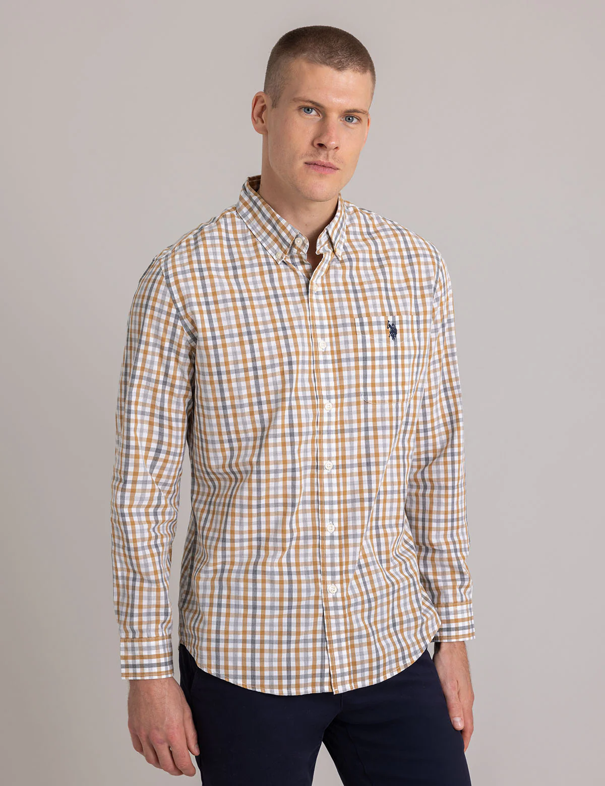 MULTI GINGHAM POPLIN LONG SLEEVE SHIRT