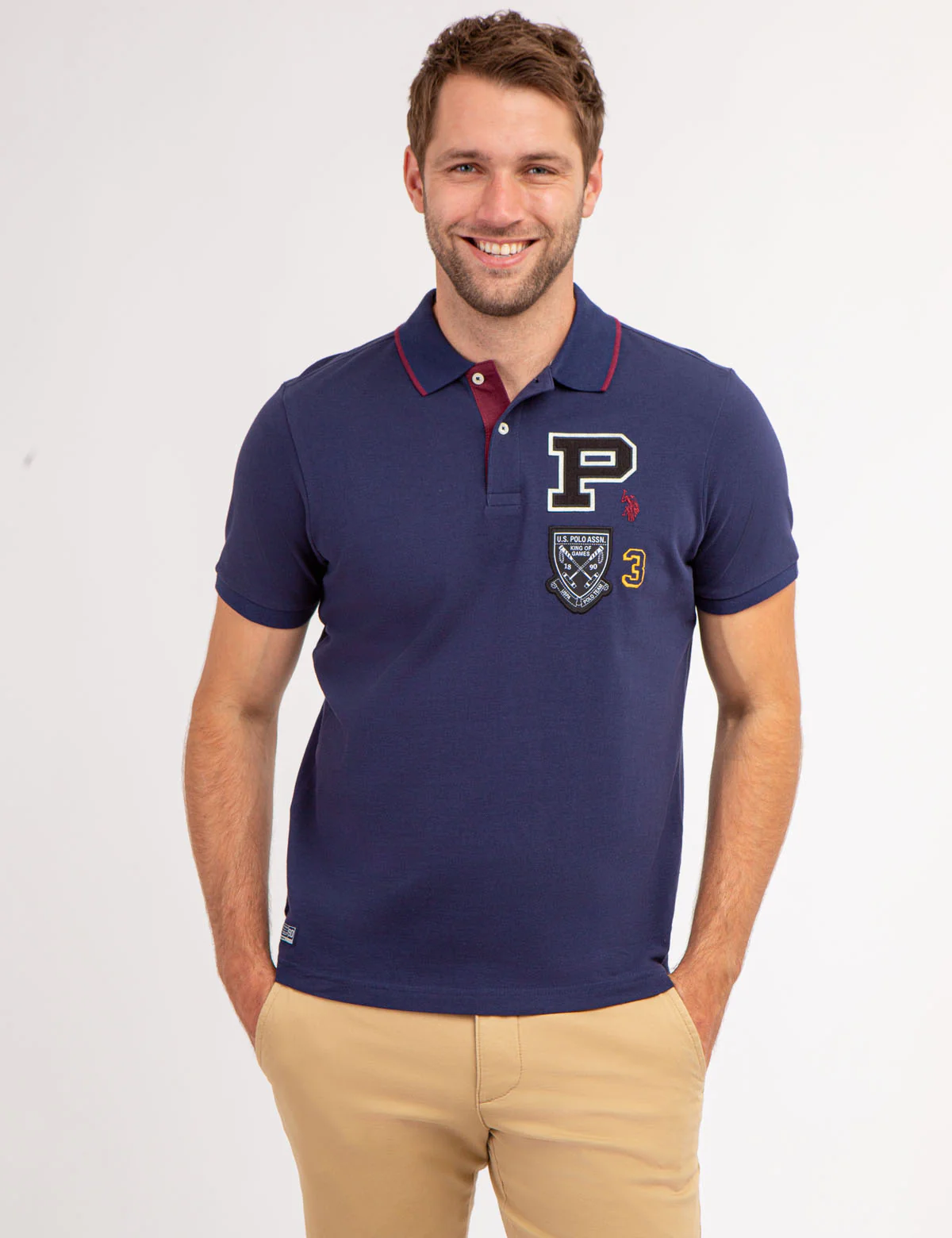 MULTI PATCH PIQUE POLO SHIRT