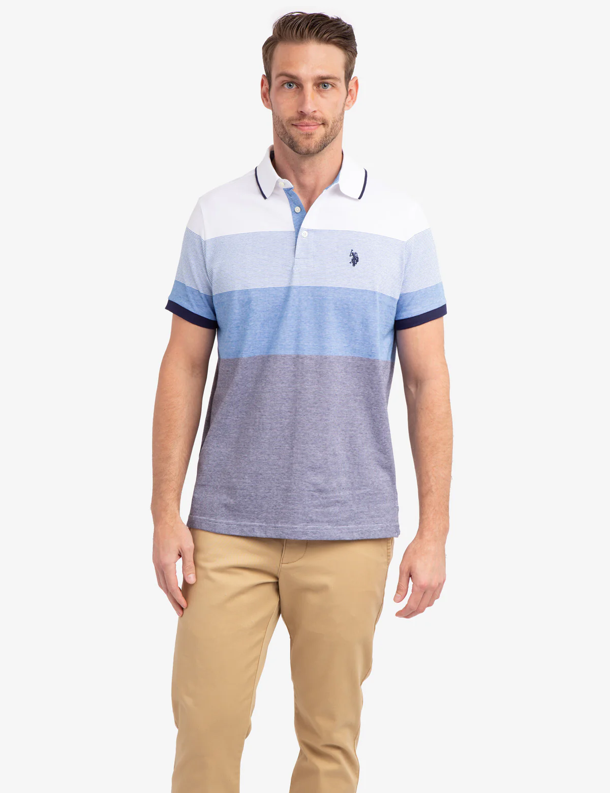 MULTI STRIPED JERSEY POLO SHIRT