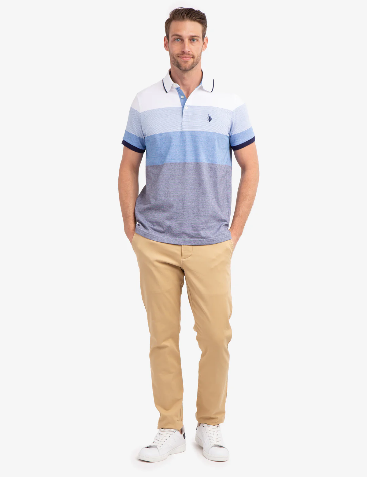 MULTI STRIPED JERSEY POLO SHIRT - Image 2