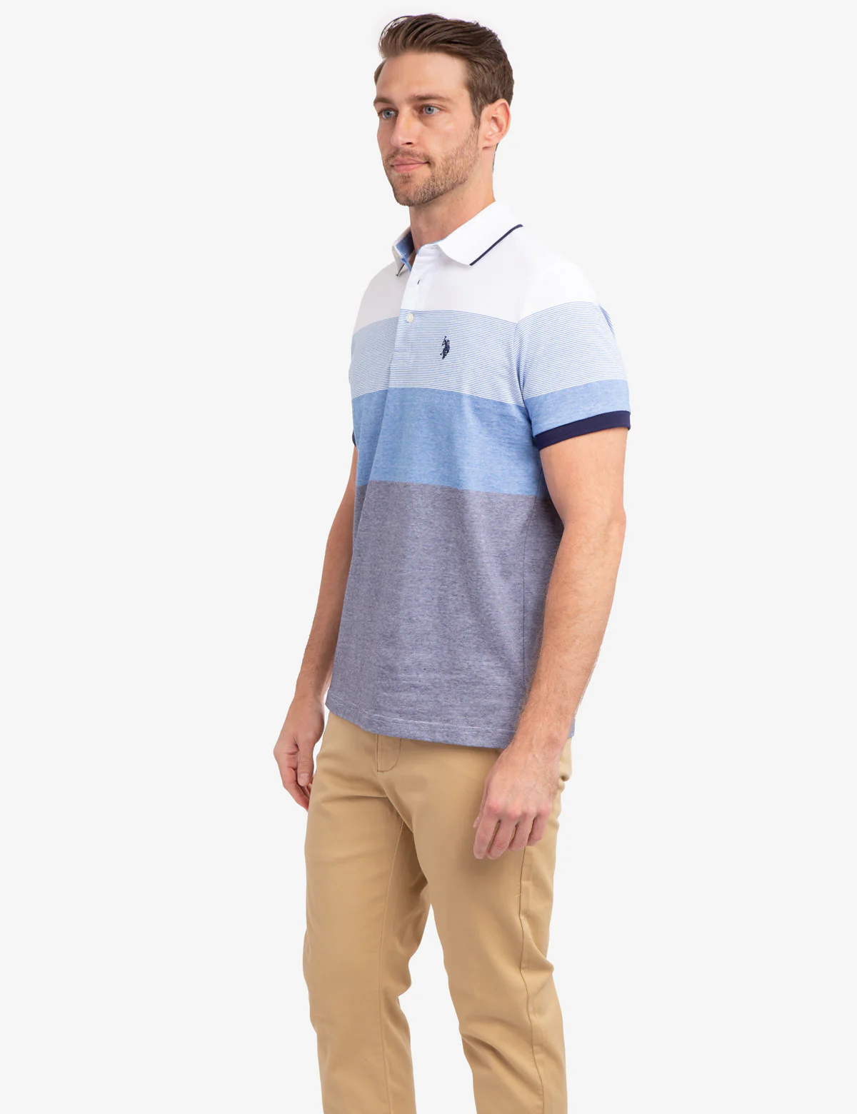 MULTI STRIPED JERSEY POLO SHIRT - Image 3