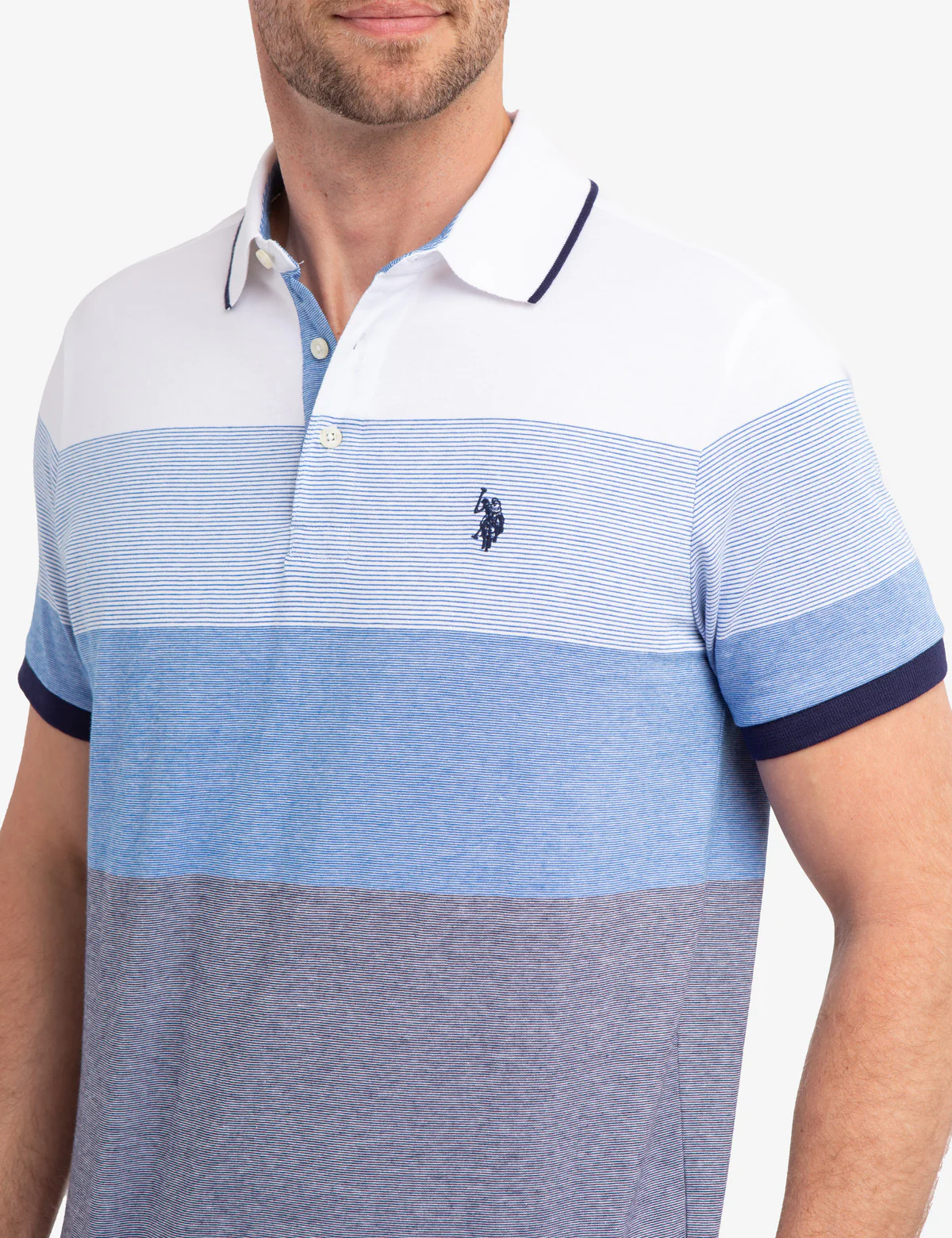 MULTI STRIPED JERSEY POLO SHIRT - Image 5