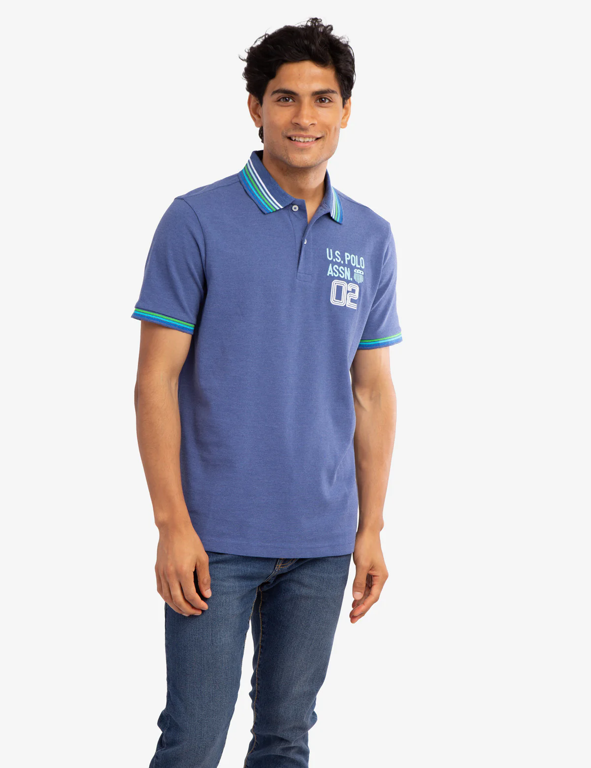 MULTI STRIPED RIB PIQUE POLO SHIRT