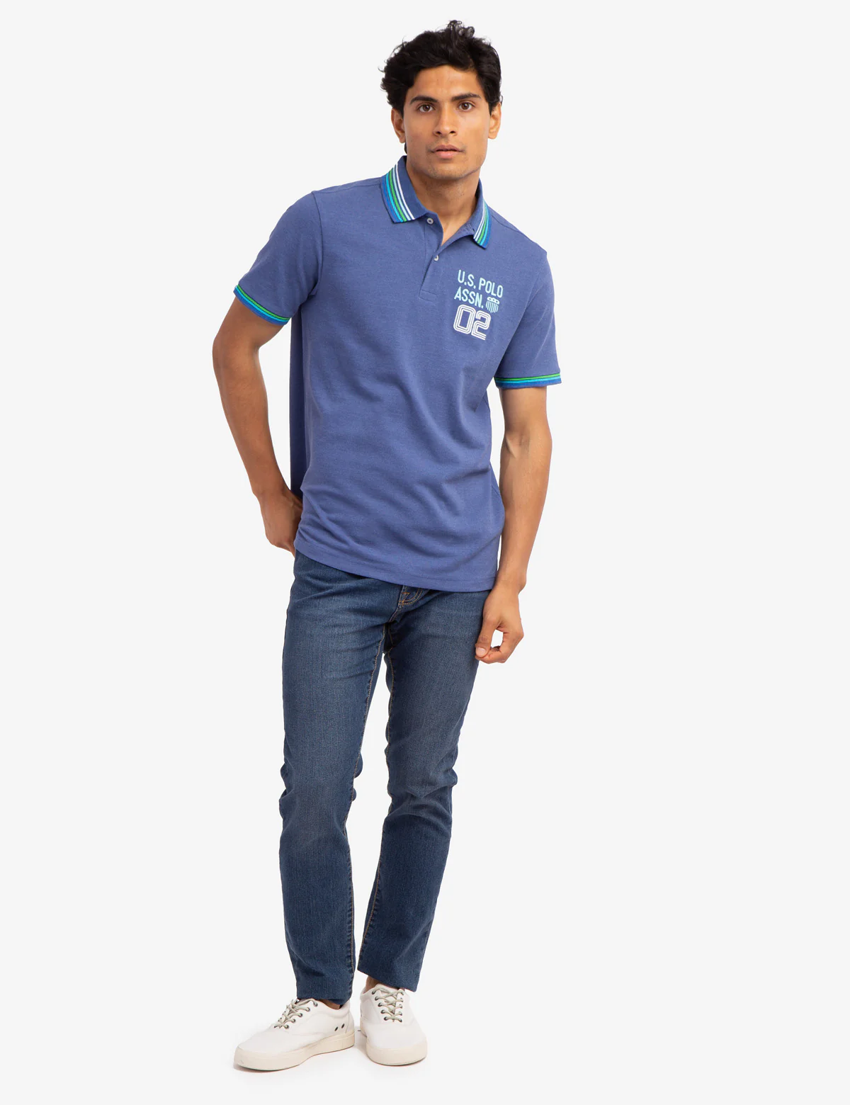 MULTI STRIPED RIB PIQUE POLO SHIRT - Image 2