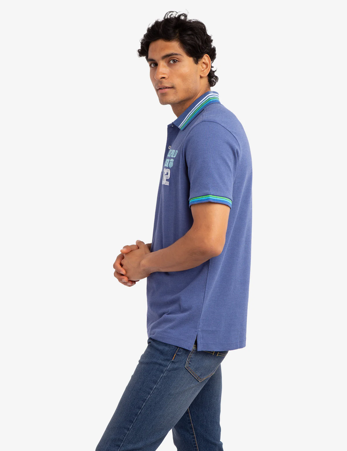 MULTI STRIPED RIB PIQUE POLO SHIRT - Image 3