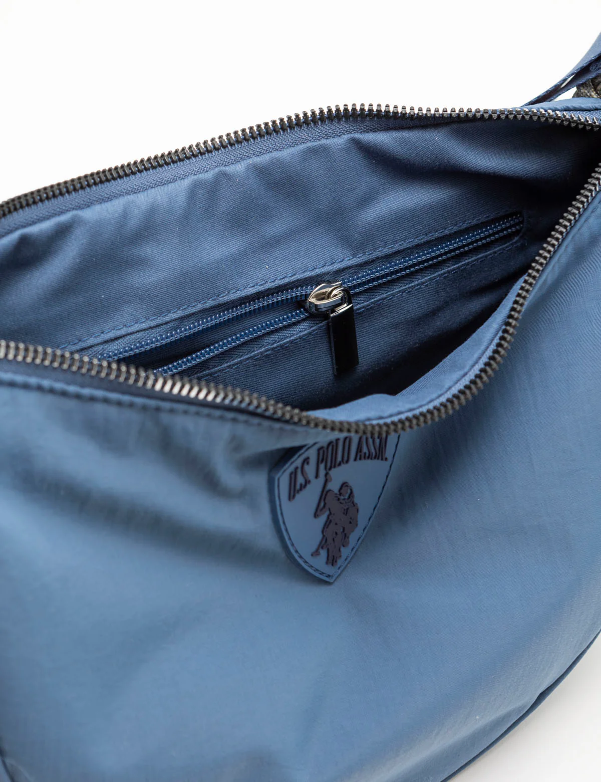 NYLON CRESCENT CROSSBODY BAG WITH ZIPPER POUCH - Image 12