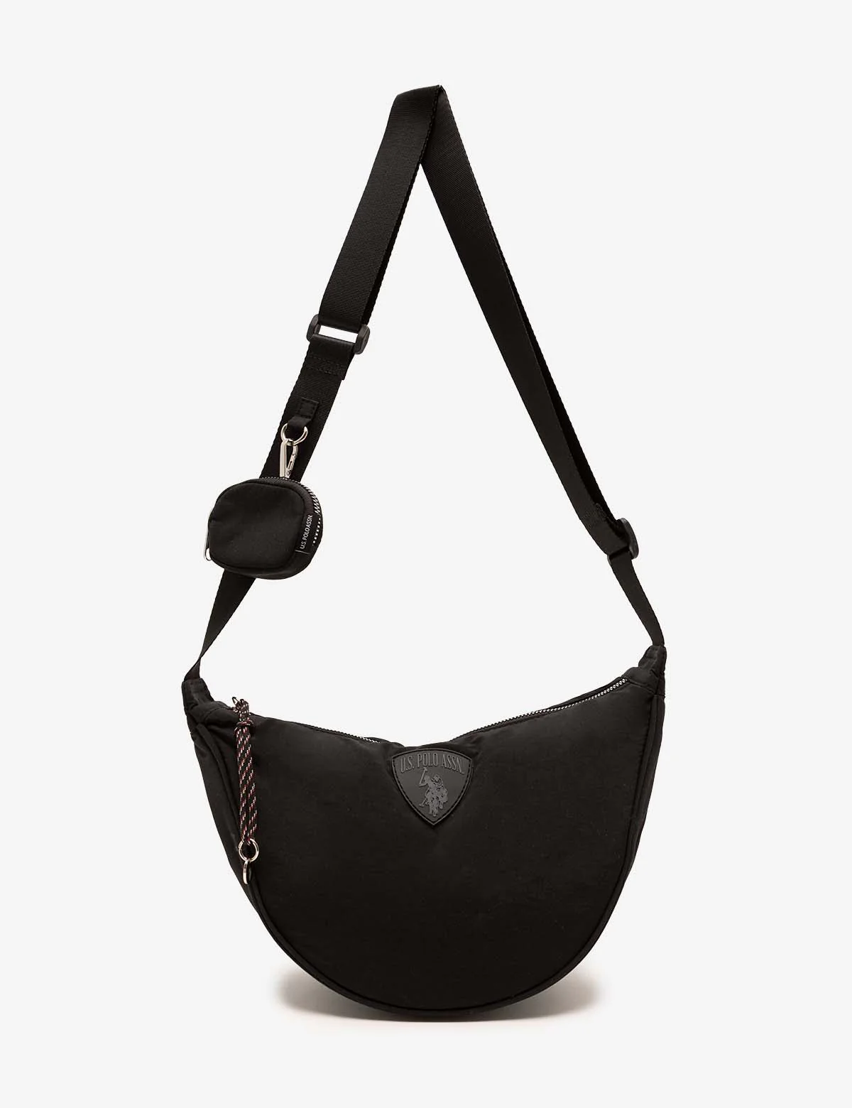 NYLON CRESCENT CROSSBODY BAG WITH ZIPPER POUCH - Image 14