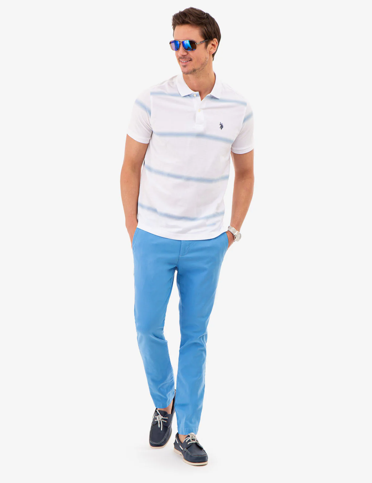 OMBRE STRIPE PIQUE POLO SHIRT - Image 2