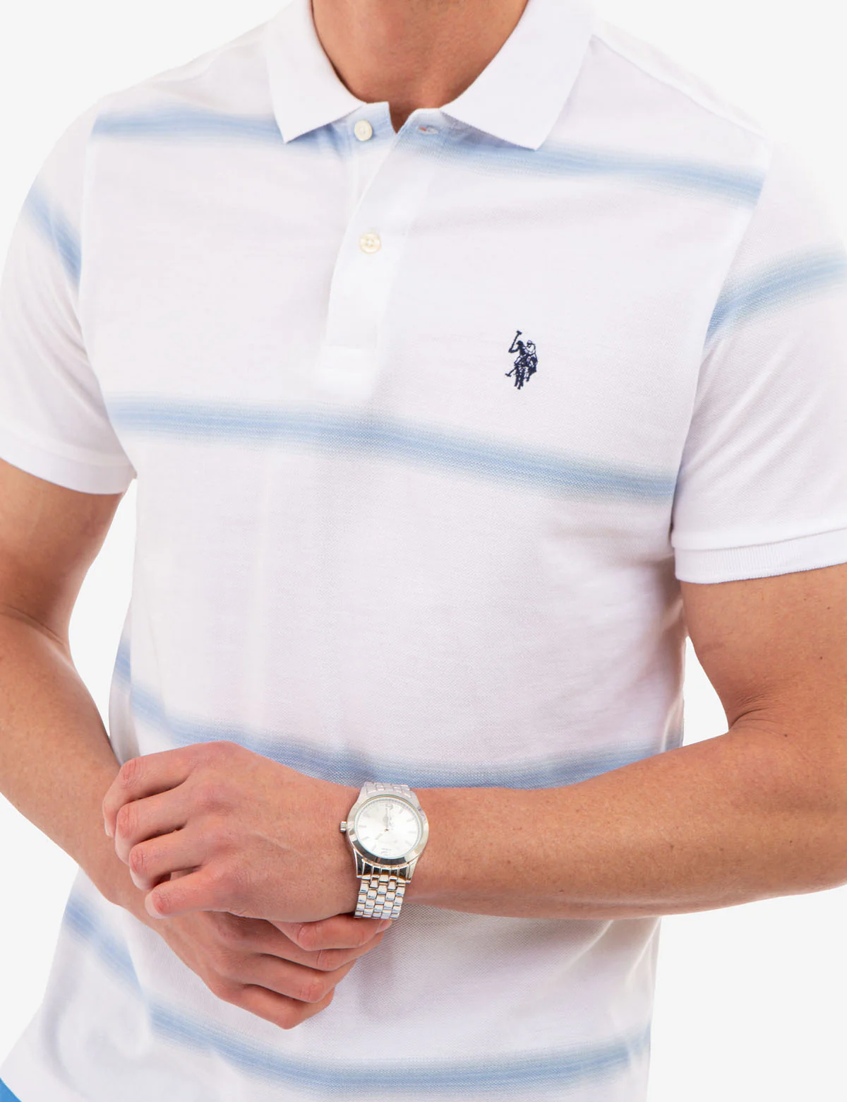 OMBRE STRIPE PIQUE POLO SHIRT - Image 3