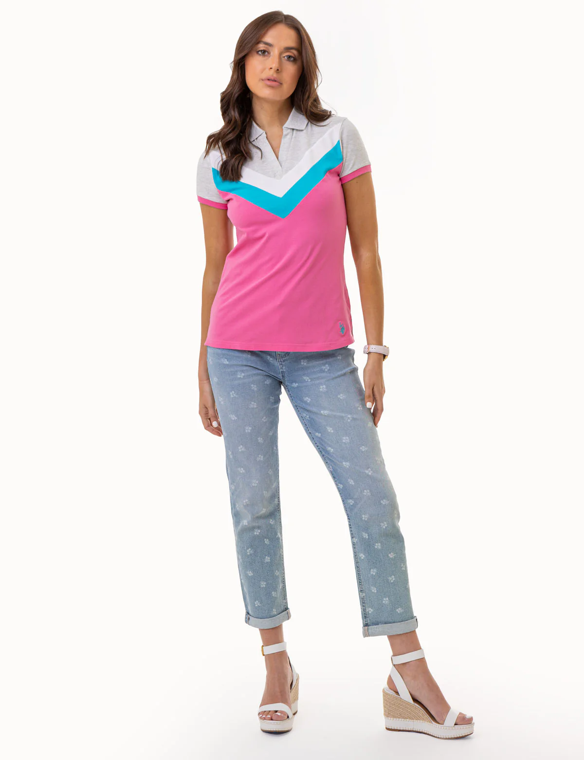 OPEN PLACKET CHEVRON POLO SHIRT - Image 5
