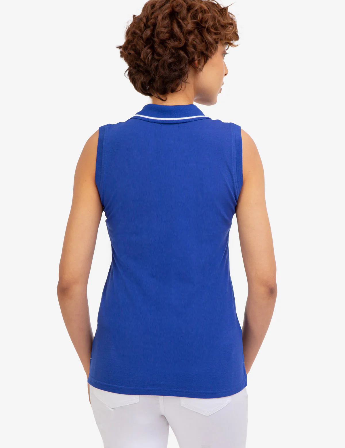 OPEN PLACKET SLEEVELESS POLO SHIRT - Image 10