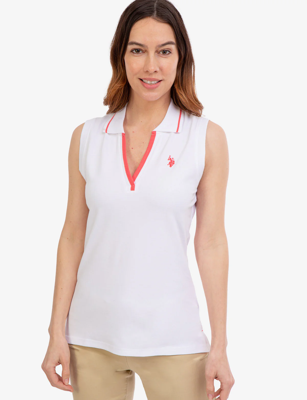 OPEN PLACKET SLEEVELESS POLO SHIRT - Image 11