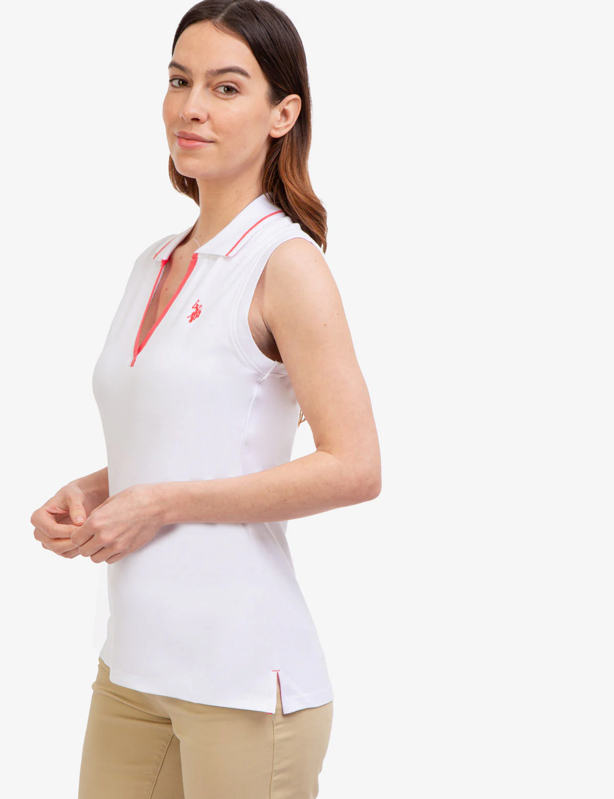 OPEN PLACKET SLEEVELESS POLO SHIRT - Image 13
