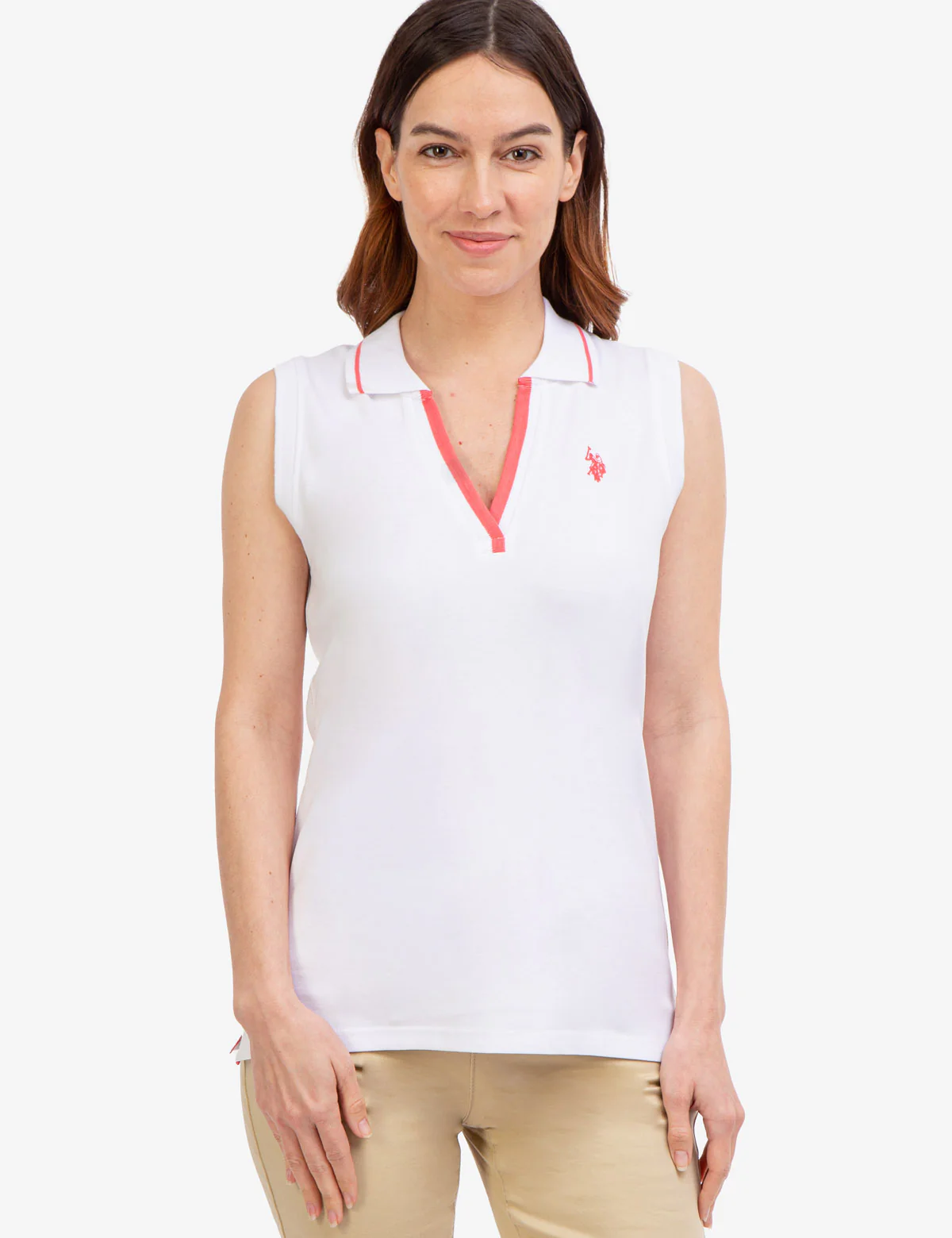 OPEN PLACKET SLEEVELESS POLO SHIRT - Image 14