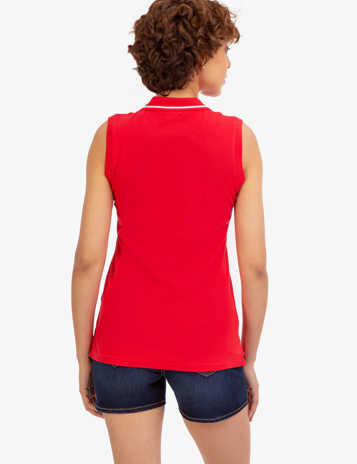 OPEN PLACKET SLEEVELESS POLO SHIRT - Image 5