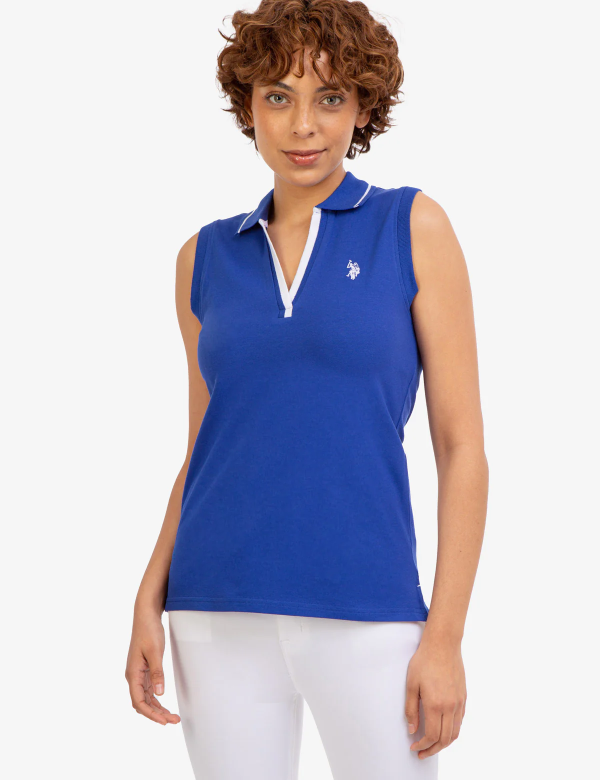 OPEN PLACKET SLEEVELESS POLO SHIRT - Image 6
