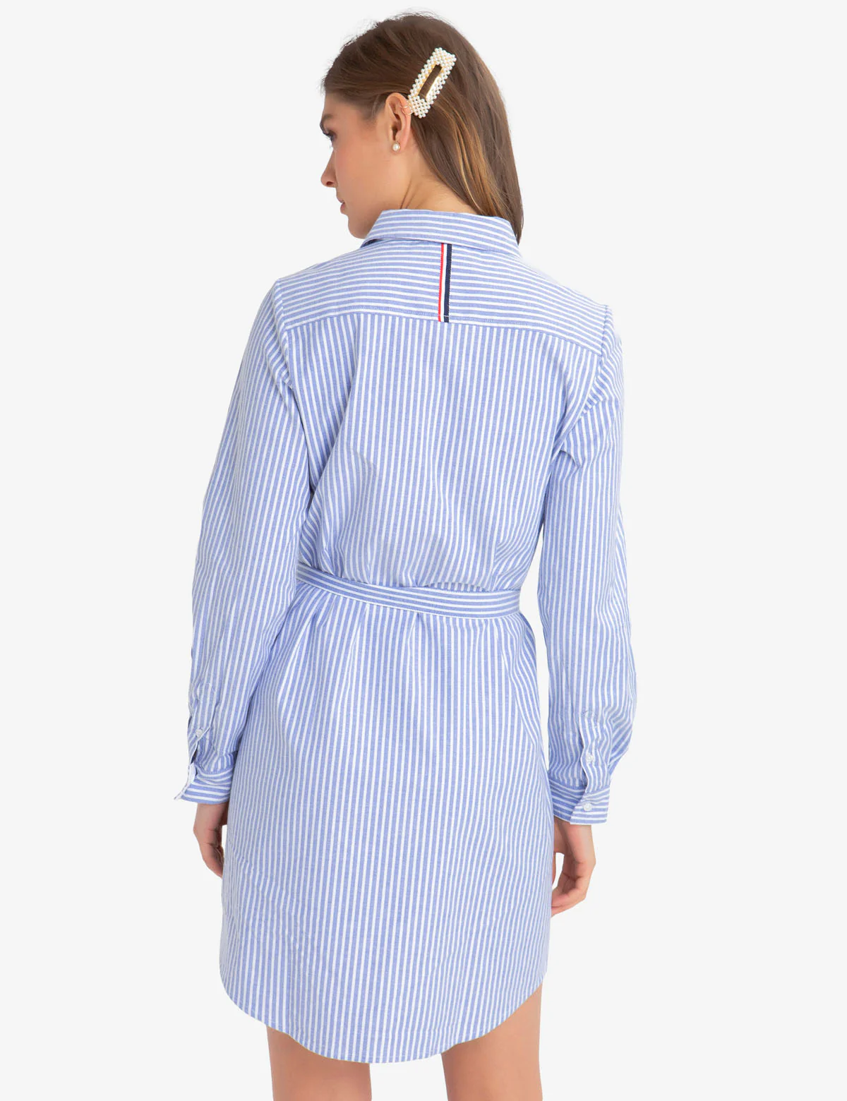 STRIPED MULTI-COLORED LOGO OXFORD DRESS - Image 6