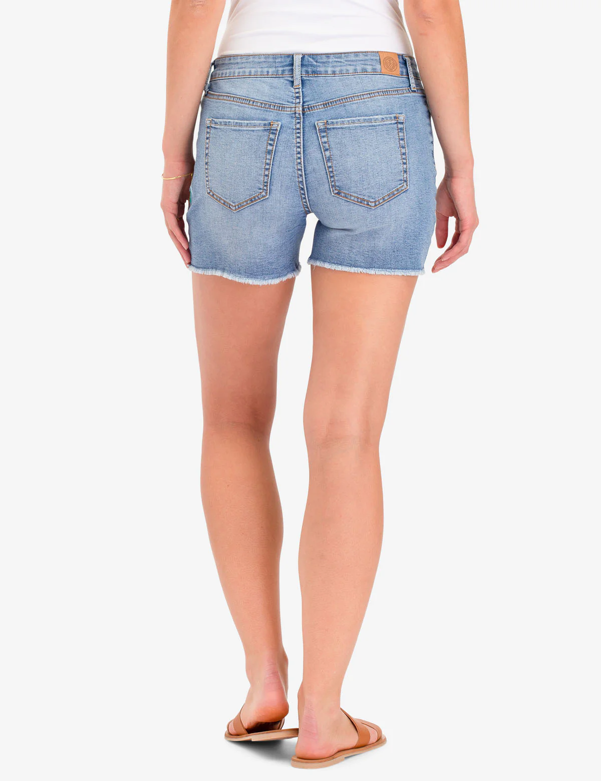 PAINTED FLORAL DENIM SHORTS - Image 4