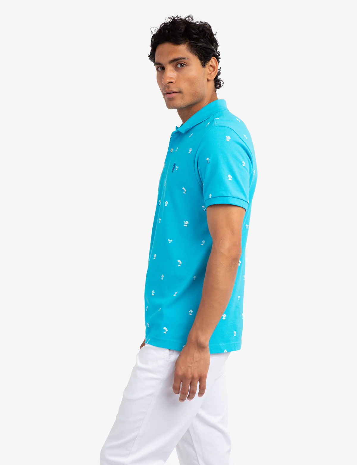 PALM PRINT PIQUE POLO SHIRT - Image 10