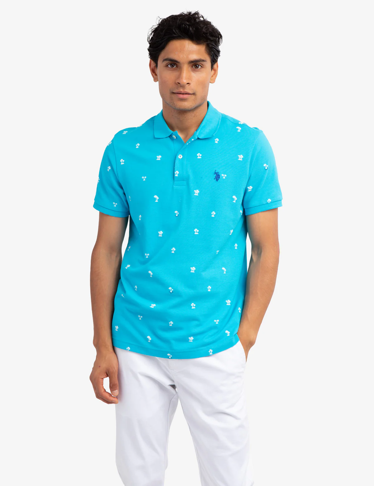PALM PRINT PIQUE POLO SHIRT - Image 12