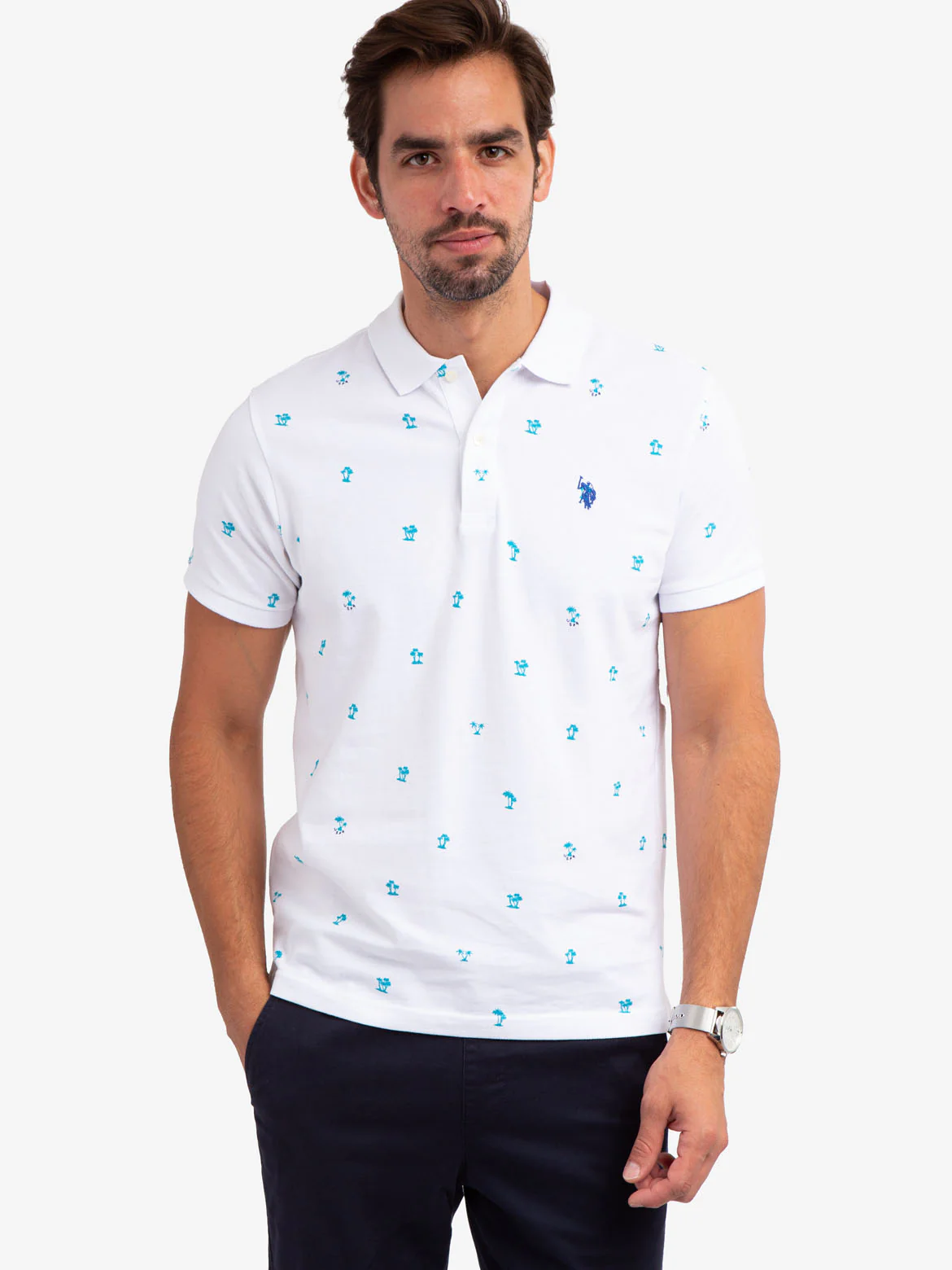 PALM PRINT PIQUE POLO SHIRT - Image 13