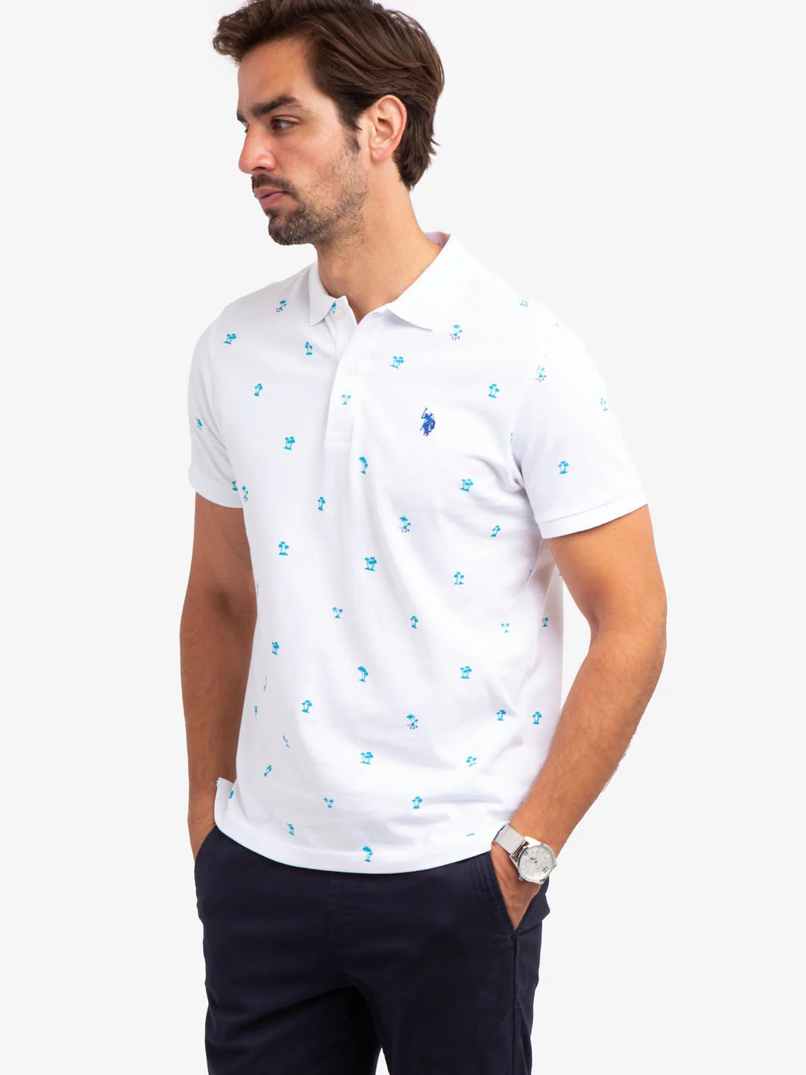PALM PRINT PIQUE POLO SHIRT - Image 15