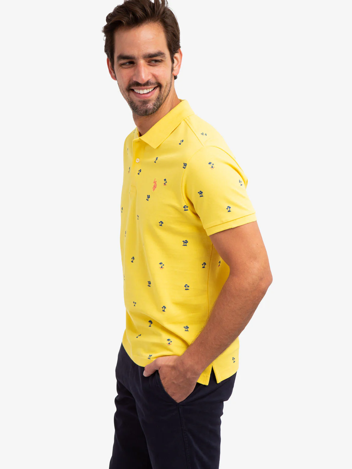 PALM PRINT PIQUE POLO SHIRT - Image 3