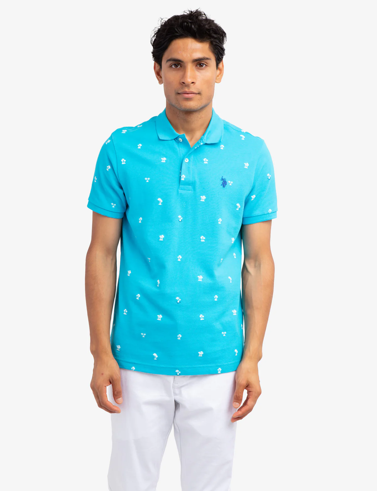 PALM PRINT PIQUE POLO SHIRT - Image 7