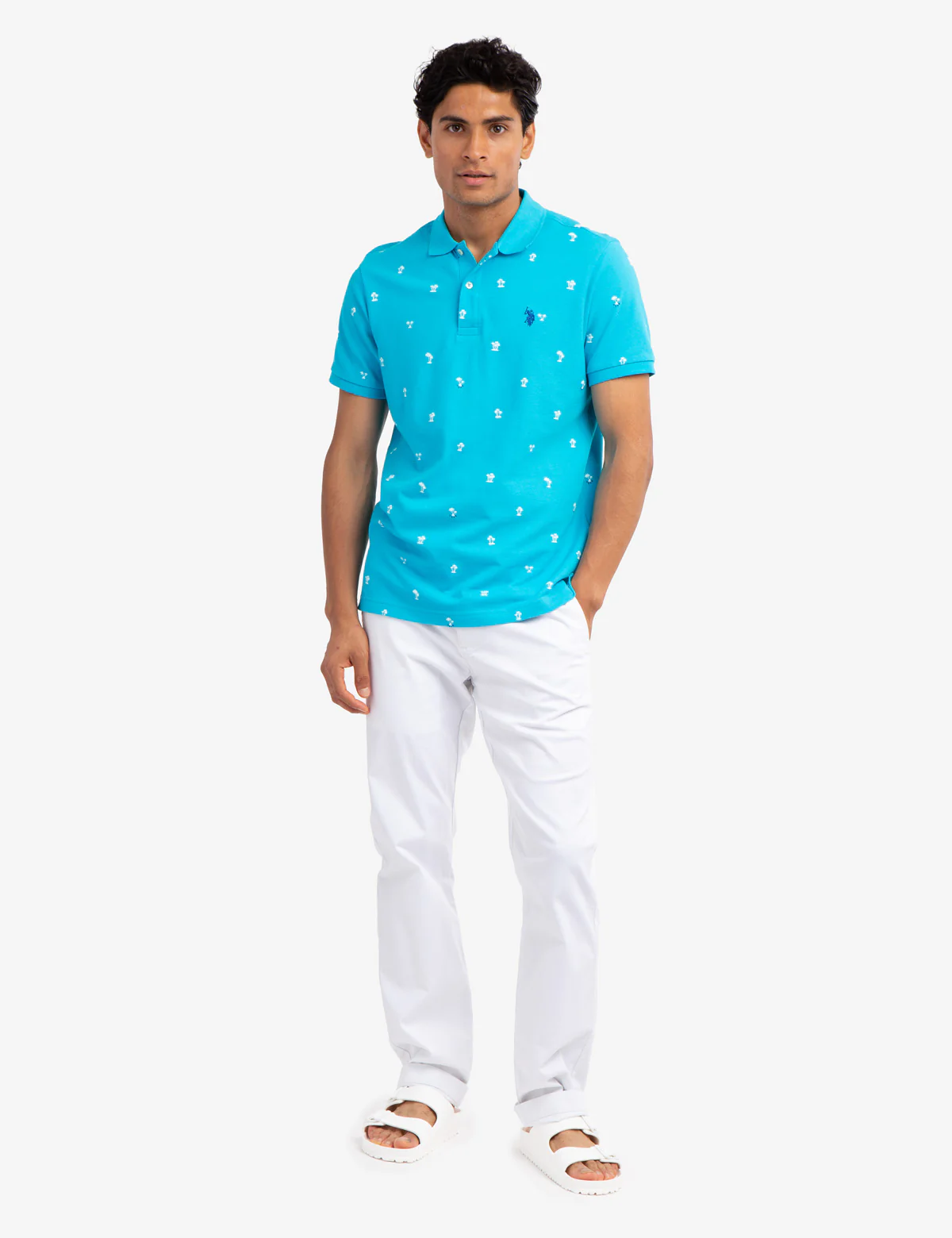 PALM PRINT PIQUE POLO SHIRT - Image 8