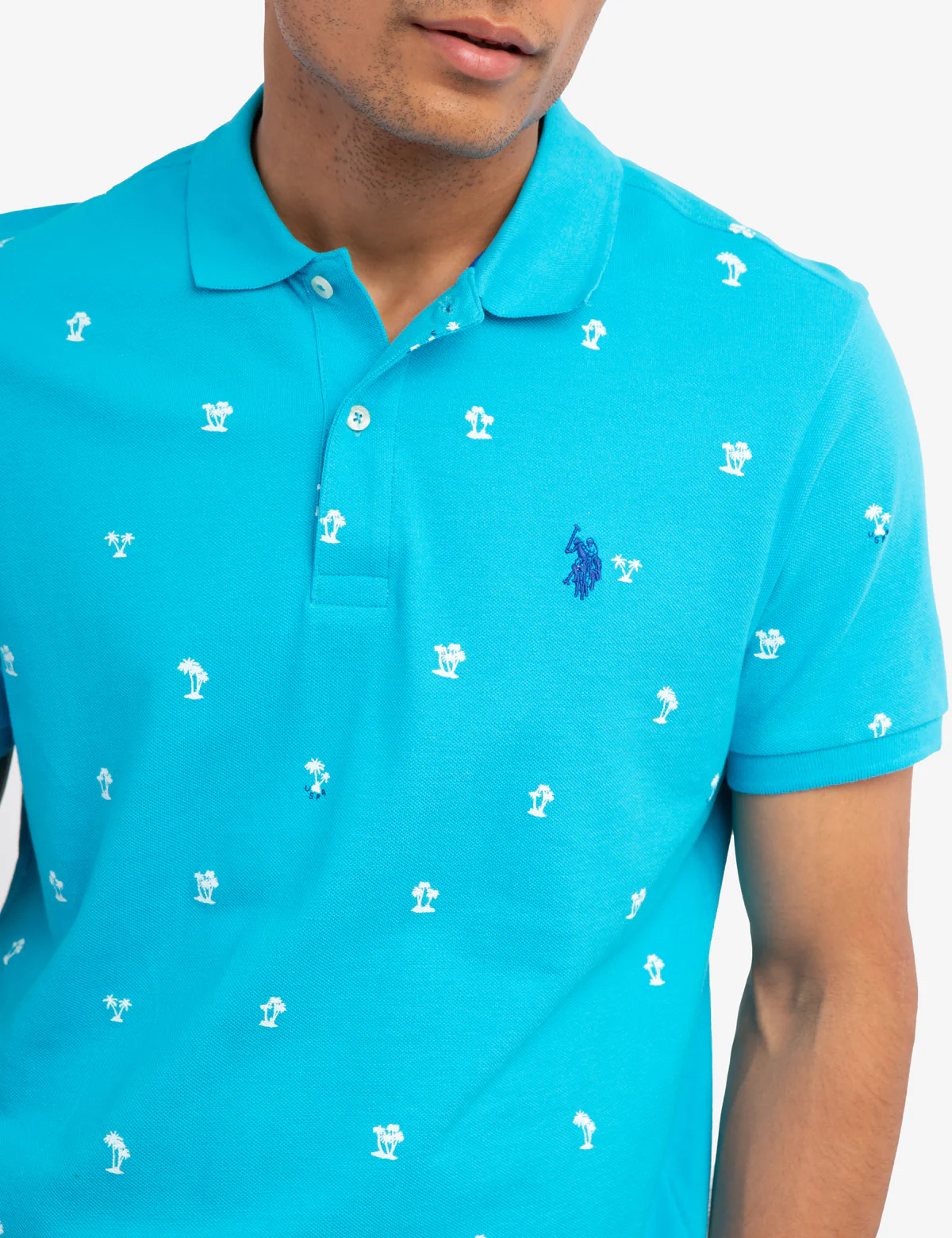 PALM PRINT PIQUE POLO SHIRT - Image 9