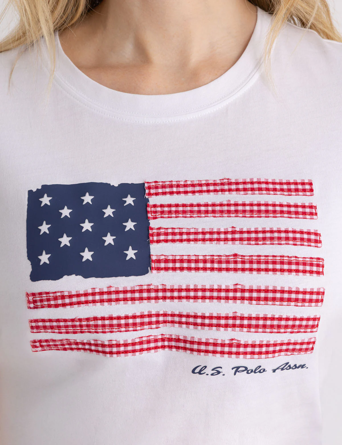PATCH WORK FLAG SCOOP T-SHIRT - Image 3